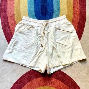 Ivory linen shorts